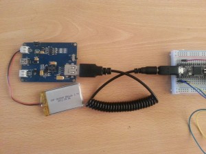 Conexión de Bateria de prueba, Lipo Rider Pro y Teensy mediante cable USB