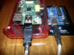 Asi queda finalmente Arduino conectado a RaspberryPi , lo mejor de los dos mundos