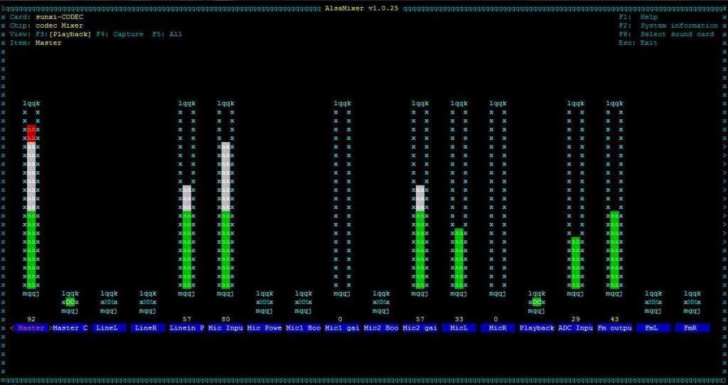 raspbian_alsamixer